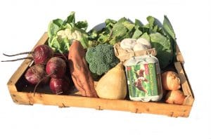 Box containing low carb vegetables