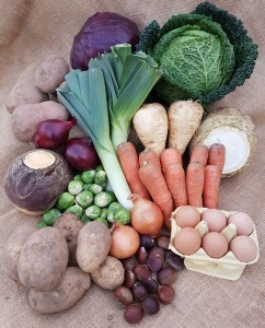 Photo of the contents of the medium Christmas Veg box