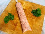 A tube of sausage meat