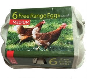 A closed box of eggs