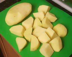 Chunked raw roast potato